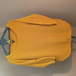 Express Women's Vibrant Yellow Scoop Neck Sweater Size XL